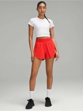 Lululemon Fast and Free Reflective High-Rise Classic-Fit Short 3" - Hot Heat